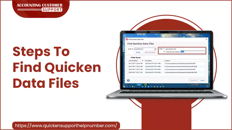 Steps to Find Quicken Data Files