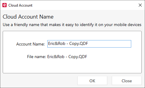 Quicken ID cloud edit