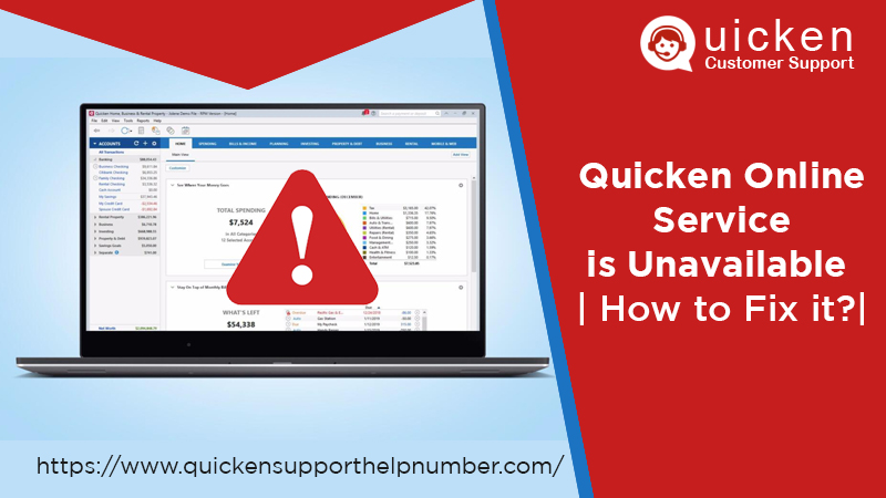 Quicken online service is unavailable