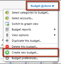 choose create a budget