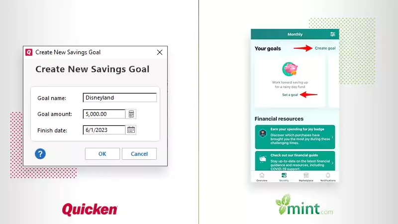 savings-goals- quicken vs mint